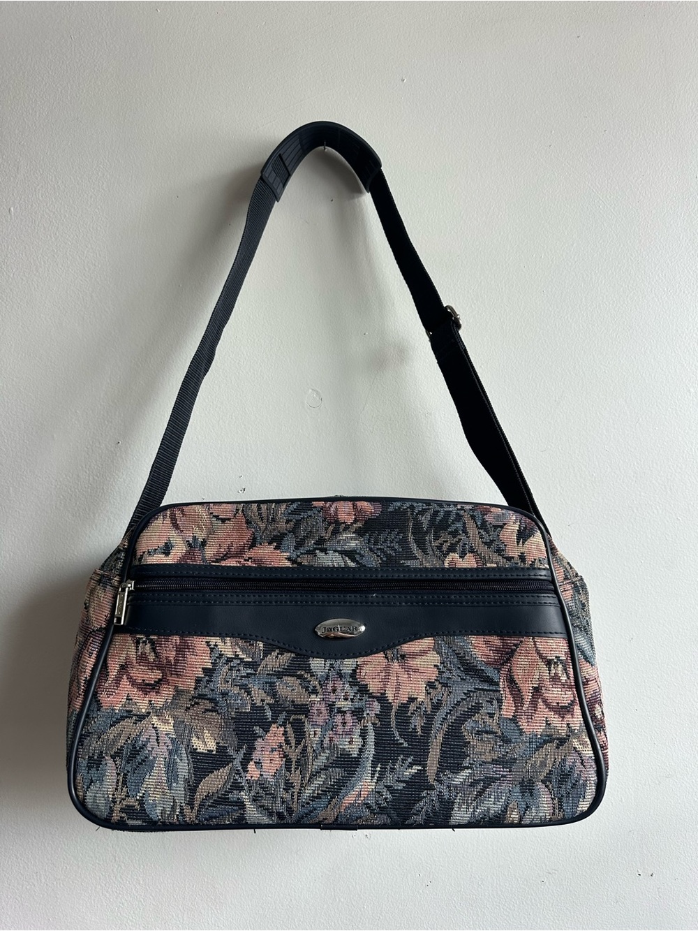 Vintage Jaguar Floral Tapestry Travel Bag | Shoulder Crossbody Carry-On